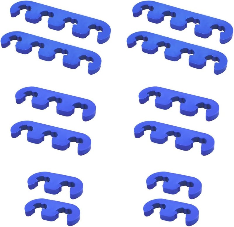 BWBWND 12PCS Spark Plug Wire Separator, 7mm 8mm 8.5mm 8.8mm Car Engine Spark Plug Wire Loom, 2/3/4 Holes Separator Holder Replacement for Vehicle Ignition Wires, Car Accessories (Blue) - Image 1